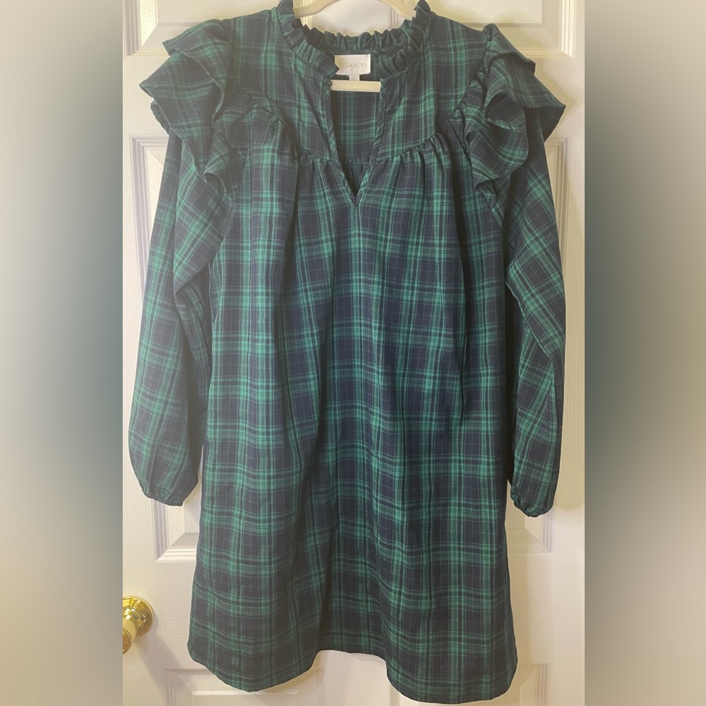 Sugarlips Plaid Babydoll Ruffle Sleeve Dress
